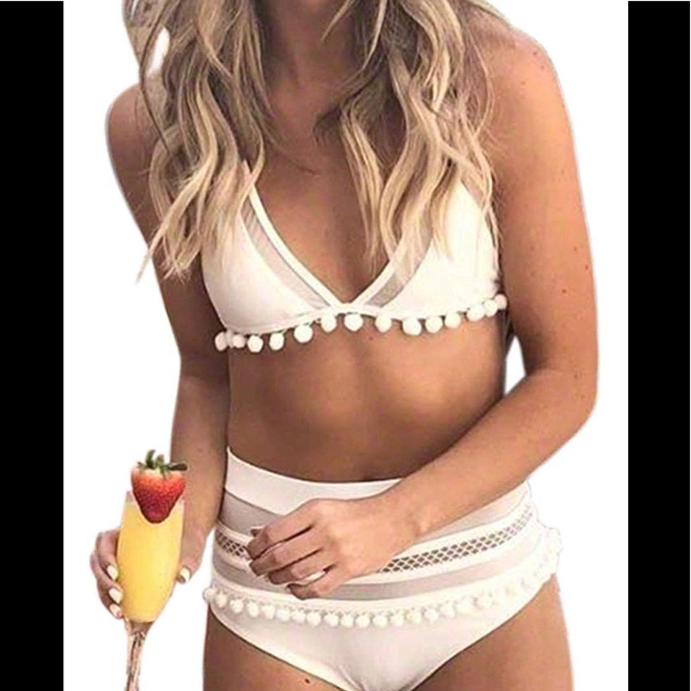 White High Raise Bikini Size S